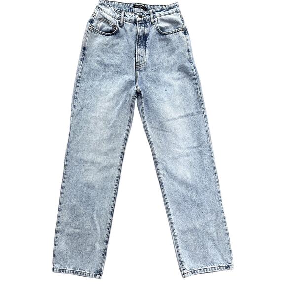 Nasty Gal Denim - Nasty Gal Straight Leg Button Fly 14" High Waist Denim Jeans Light Wash sz 6